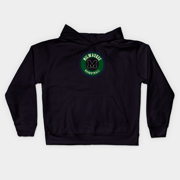 Milwaukee basketball Kids Hoodie by BVHstudio